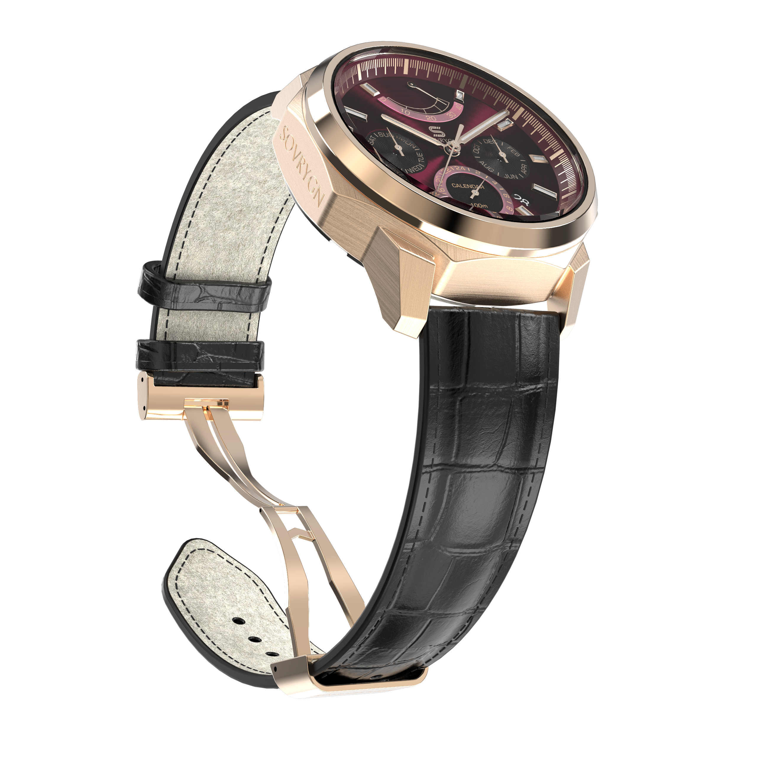 Black Leather - Rosegold Clasp