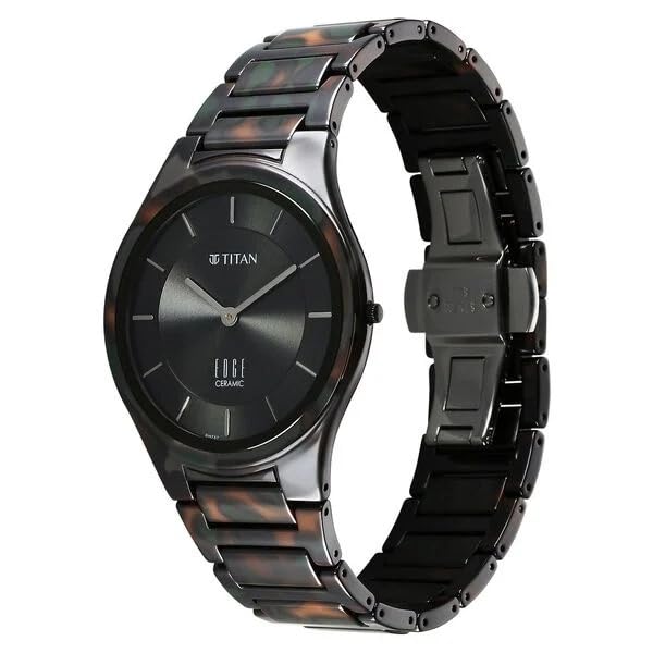 Titan Edge Ceramic Green Dial Analog Ceramic Strap watch for Men-NS1696QC06/NT1696QC06
