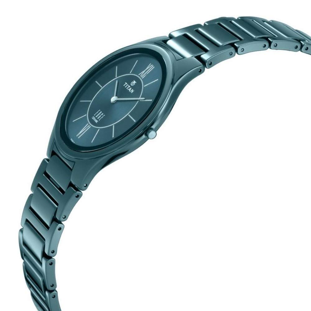 Titan Edge Ceramic Green Dial Analog Ceramic Strap watch for Men-NS1696QC06/NT1696QC06