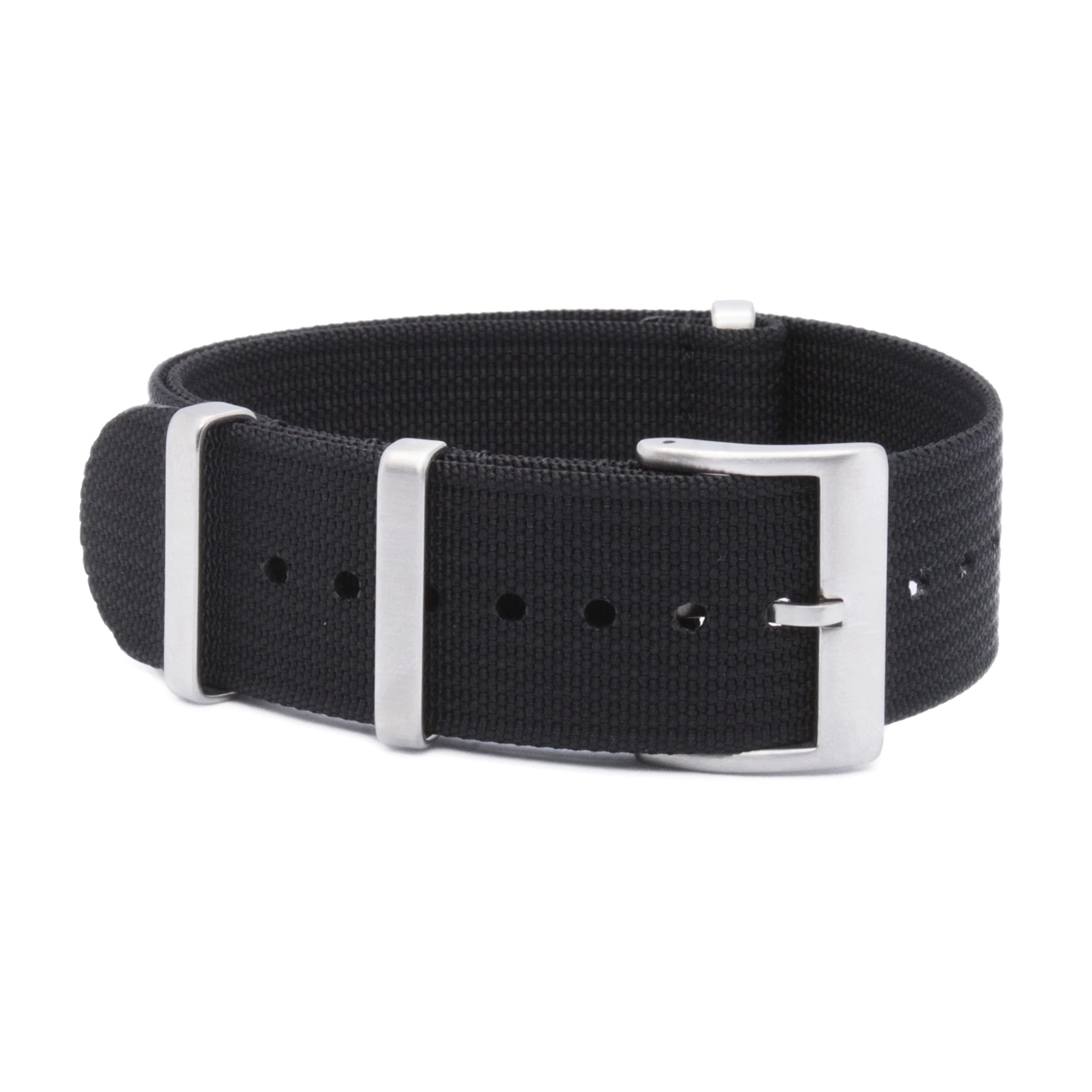 WAMD Ribbed Nylon NATO Watch Strap/Watch Band - 18mm, 20mm and 22mm NATO Watch Straps - Multicolor Options