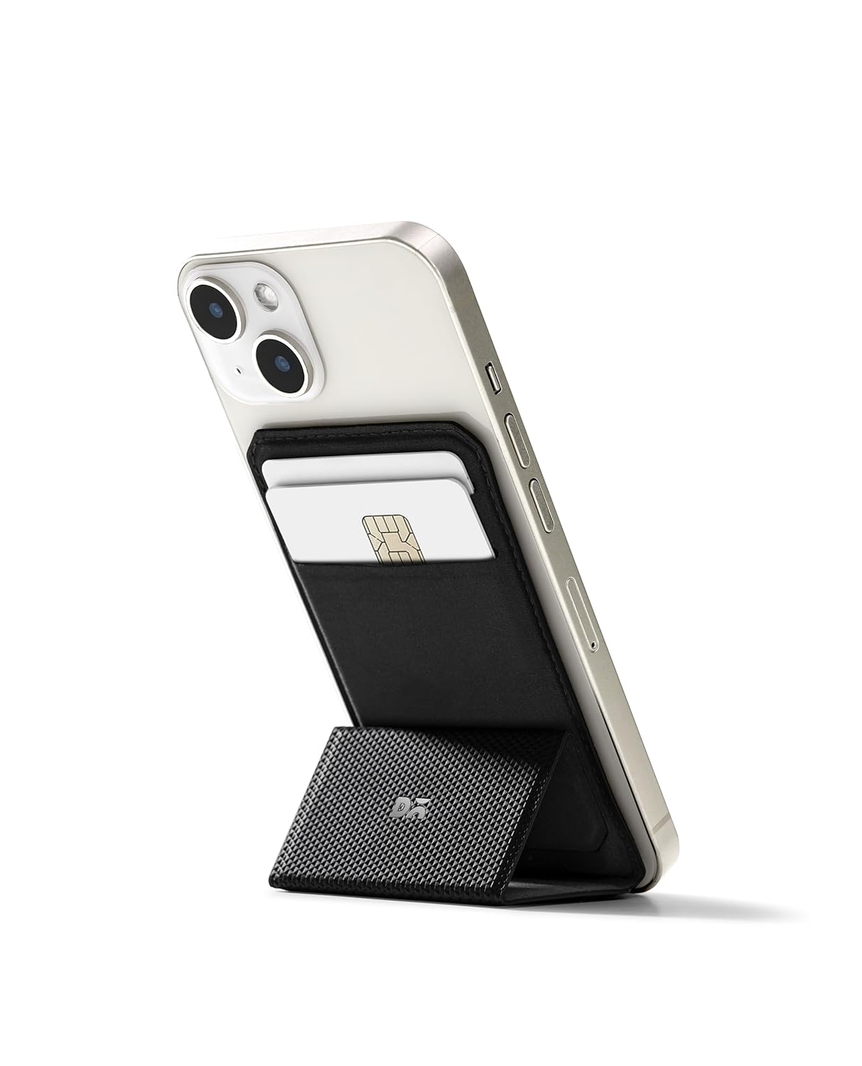 DailyObjects Mobile Phone Wallet/Card Holder Stand Compatible with iPhone 14/13/Pro/Max/Plus, iPhone 12 Pro max, 12 Pro | Magnetic Flap & Adjustable Stand | ID/Credit/ATM Card Case - Black