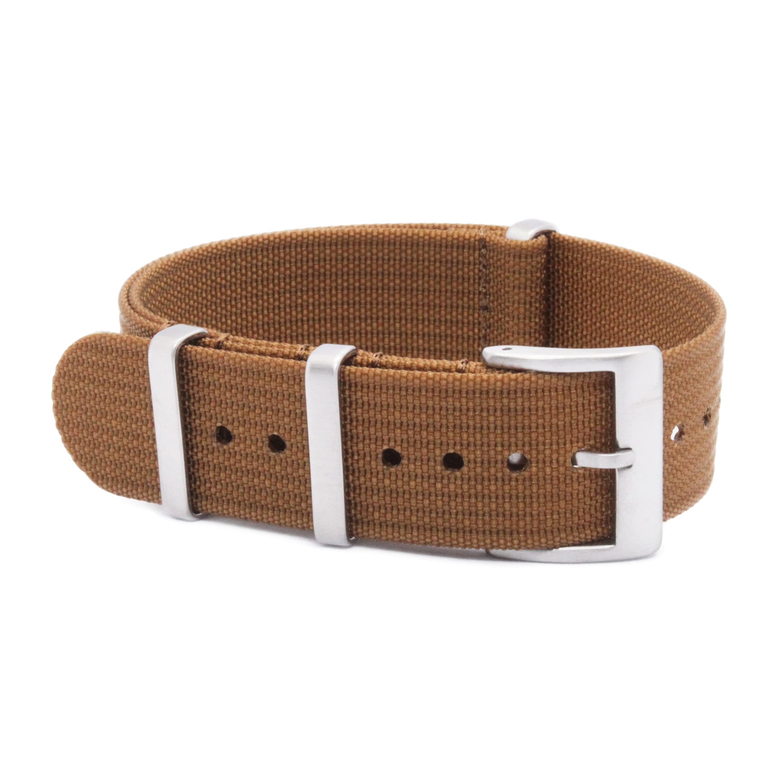 WAMD Ribbed Nylon NATO Watch Strap/Watch Band - 18mm, 20mm and 22mm NATO Watch Straps - Multicolor Options