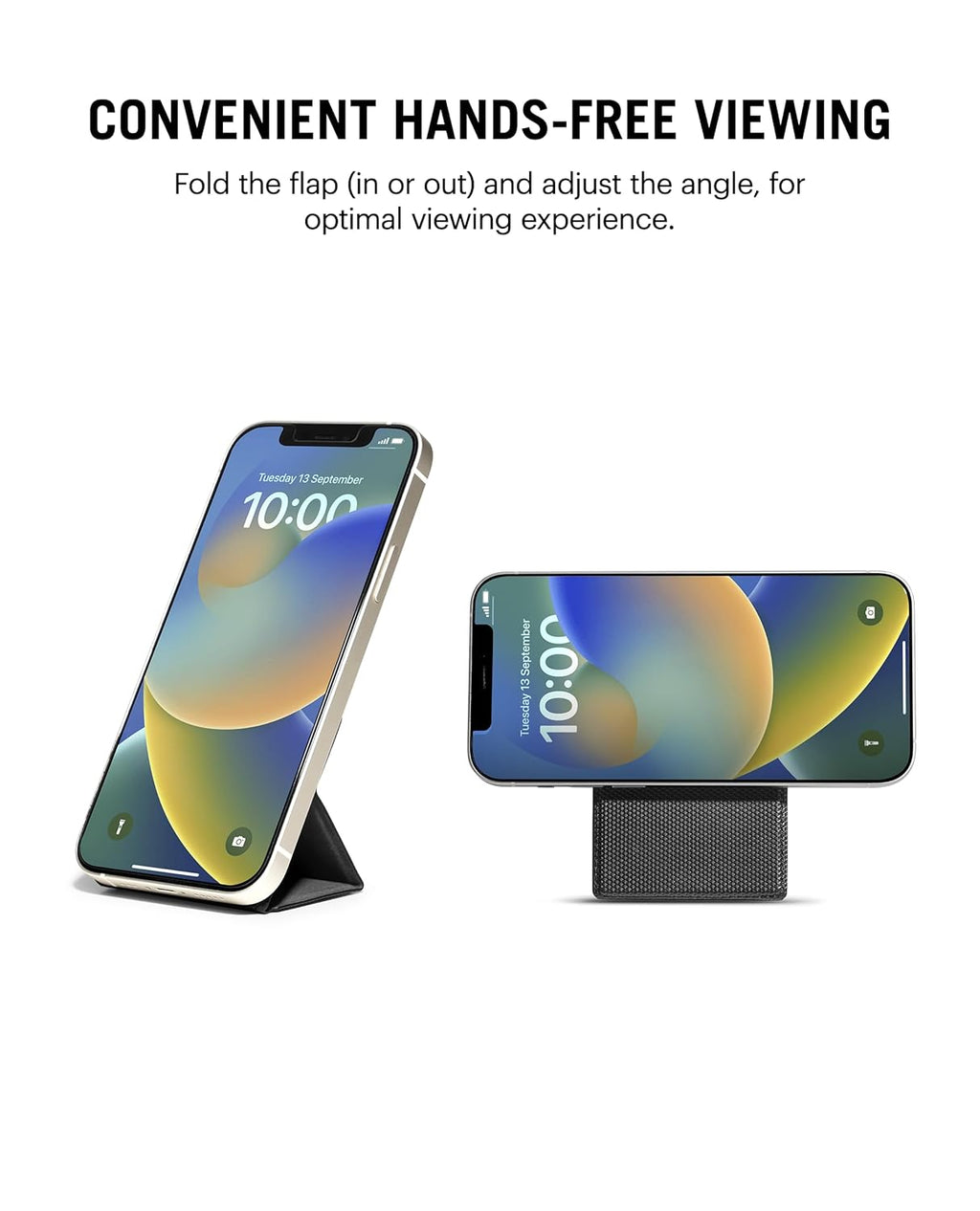 DailyObjects Mobile Phone Wallet/Card Holder Stand Compatible with iPhone 14/13/Pro/Max/Plus, iPhone 12 Pro max, 12 Pro | Magnetic Flap & Adjustable Stand | ID/Credit/ATM Card Case - Black