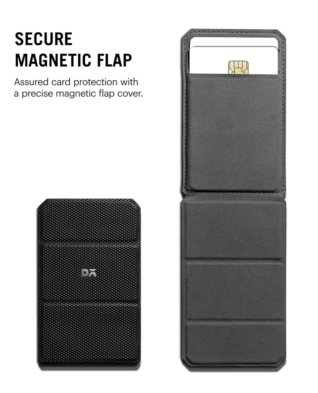 DailyObjects Mobile Phone Wallet/Card Holder Stand Compatible with iPhone 14/13/Pro/Max/Plus, iPhone 12 Pro max, 12 Pro | Magnetic Flap & Adjustable Stand | ID/Credit/ATM Card Case - Black