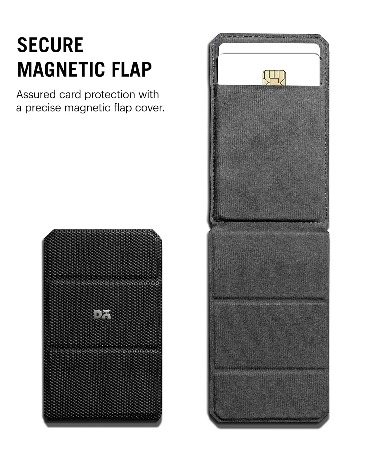 DailyObjects Mobile Phone Wallet/Card Holder Stand Compatible with iPhone 14/13/Pro/Max/Plus, iPhone 12 Pro max, 12 Pro | Magnetic Flap & Adjustable Stand | ID/Credit/ATM Card Case - Black