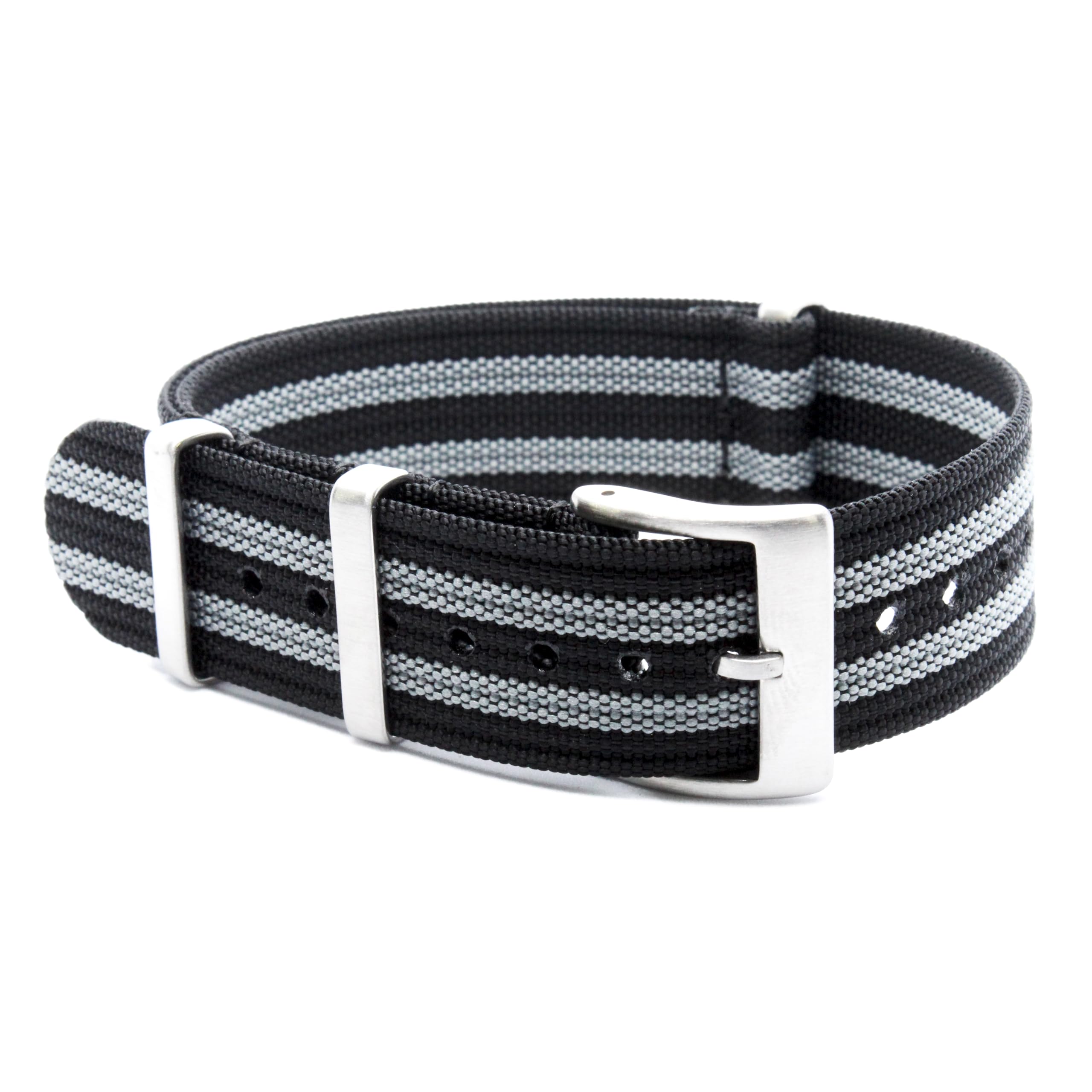 WAMD Ribbed Nylon NATO Watch Strap/Watch Band - 18mm, 20mm and 22mm NATO Watch Straps - Multicolor Options