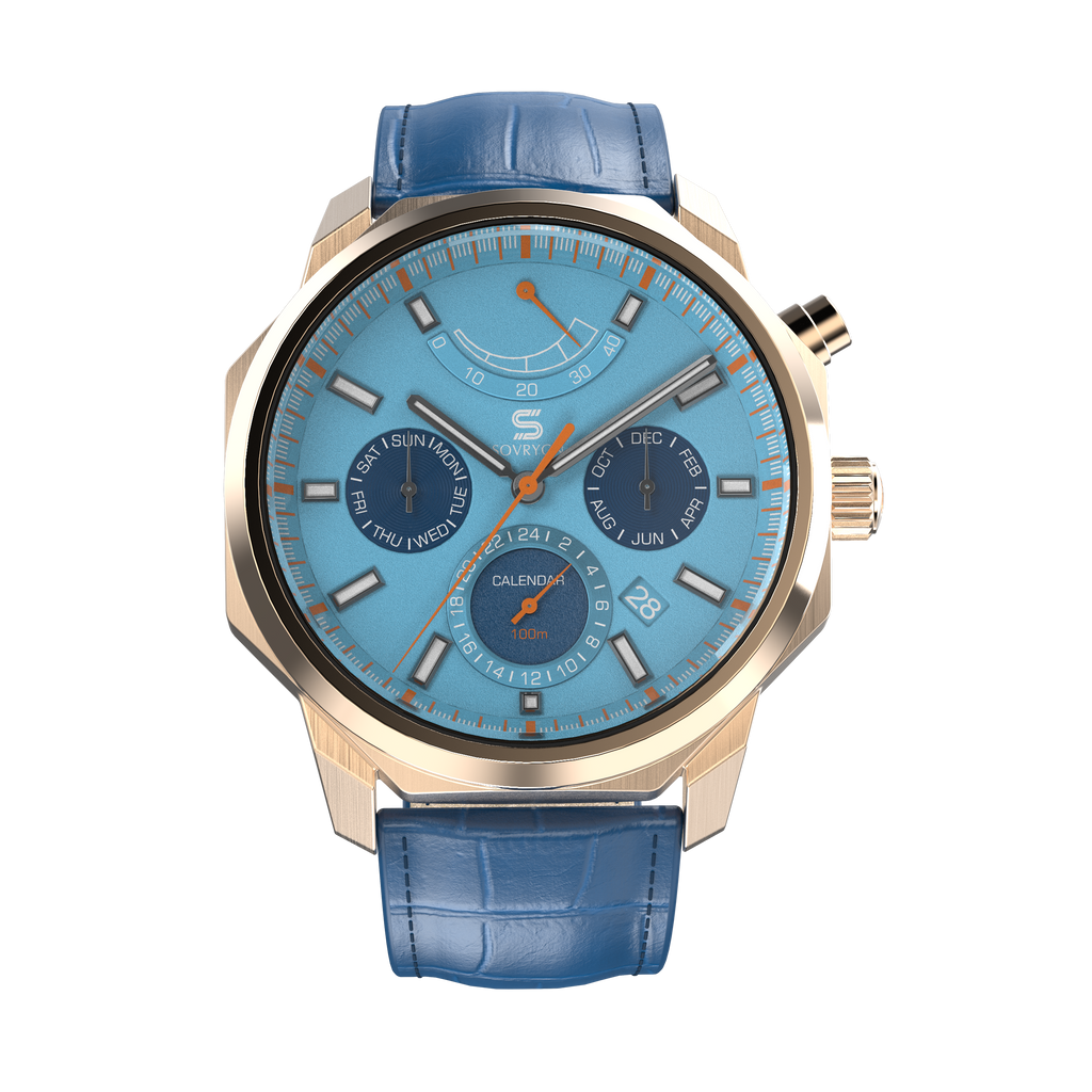 Blue Leather - Rosegold Clasp