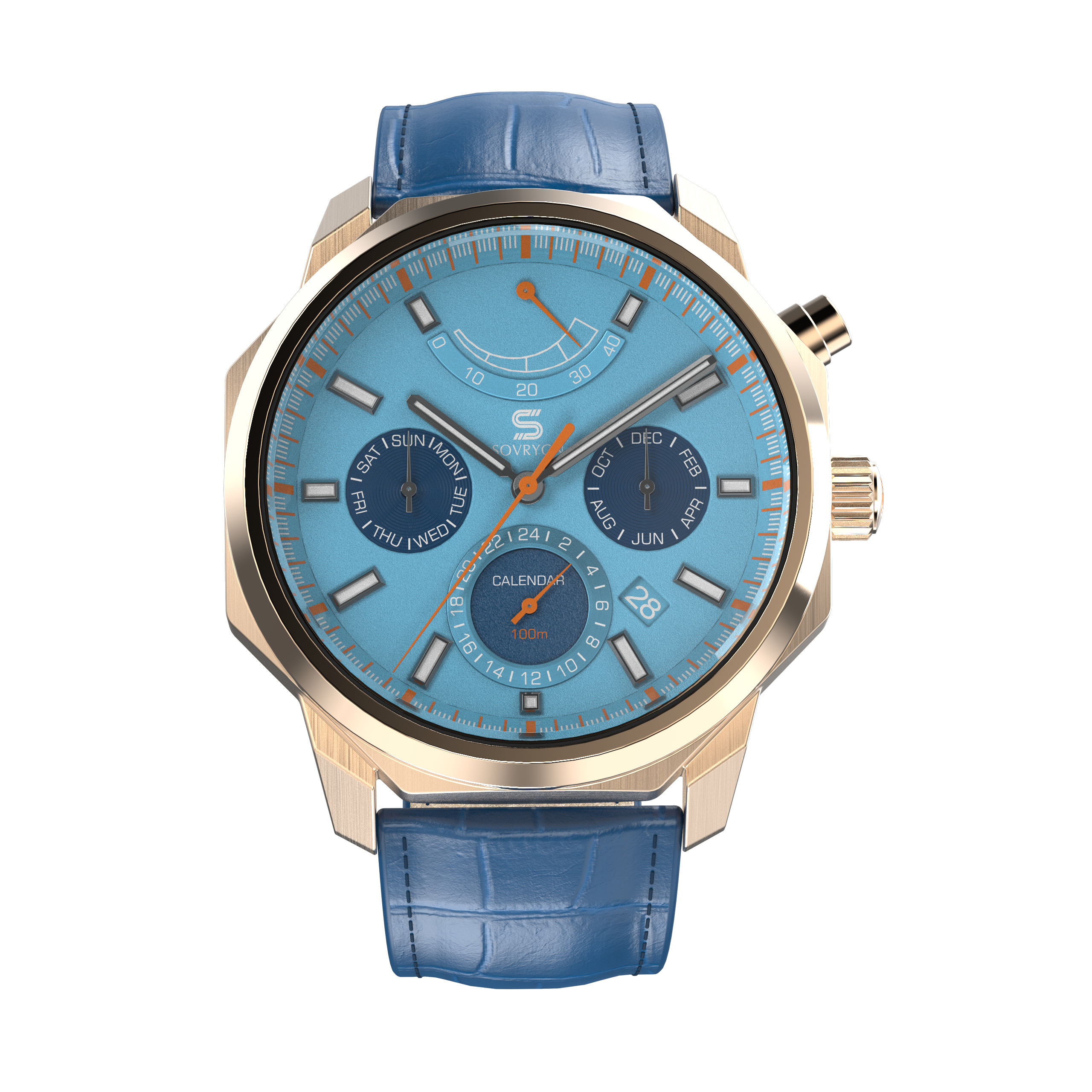 Blue Leather - Rosegold Clasp